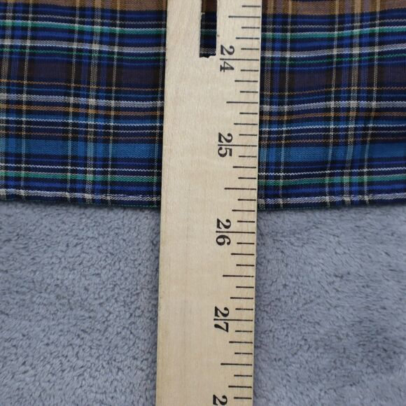 MLM Label Shirt Womens Multicolor Short Sleeve Vneck Button Plaid Blouse - Picture 8 of 16